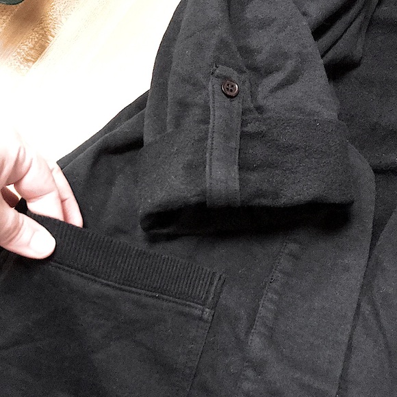 Black 3/4th Sleeve Hi-low Sweater Blazer w/Pockets - Picture 7 of 12